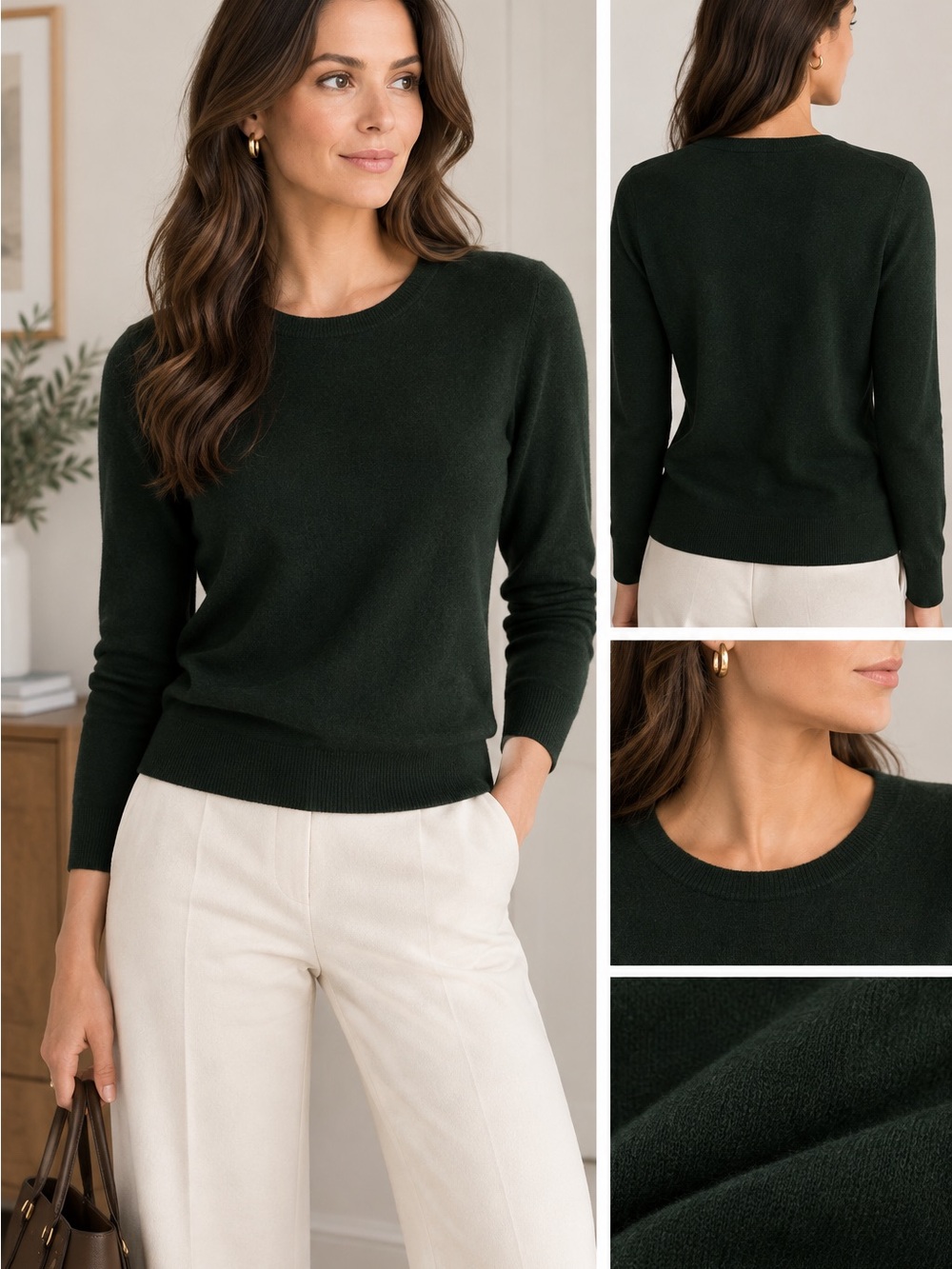 Banana Republic Extra Fine Italian Merino Wool Crewneck Sweater Small Minimalist